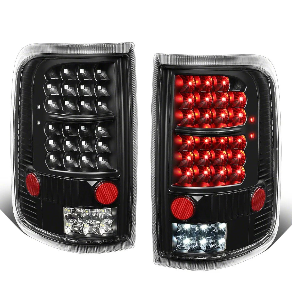 Lobo LED Tail Lights; Black Housing; Clear Lens (04-08 F-150 Styleside)
