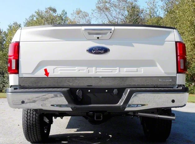 Tailgate Accent Trim with EcoBoost Logo Cutout; Stainless Steel (18-20 F-150)