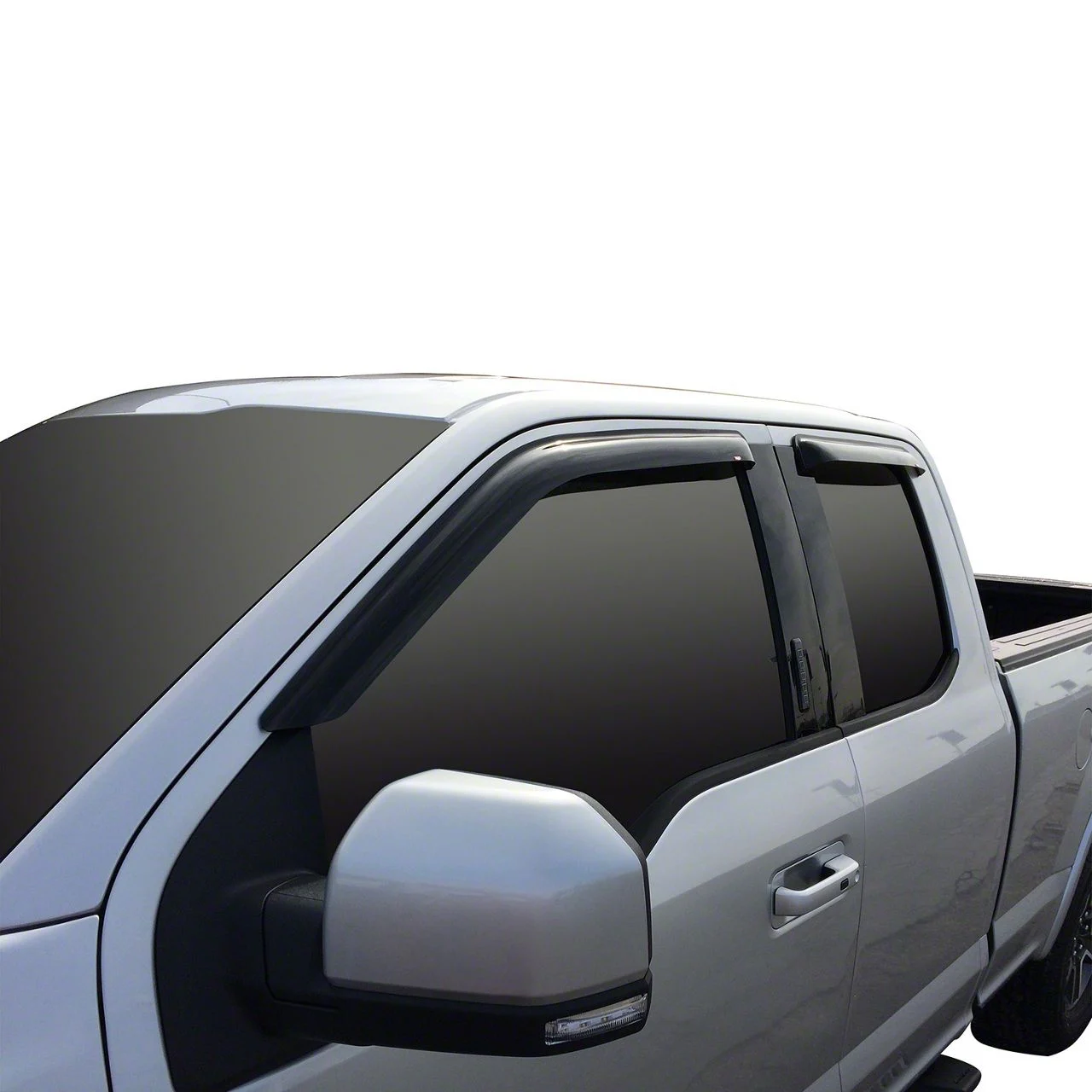 Westin Tape-On Window Deflectors; Front and Rear; Smoke (15-26 F-150 SuperCab)