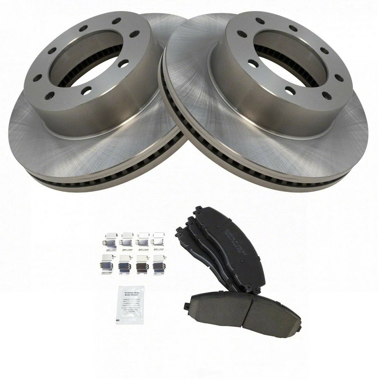 Ceramic 8-Lug Brake Rotor and Pad Kit; Front (13-19 4WD F-250 Super Duty)