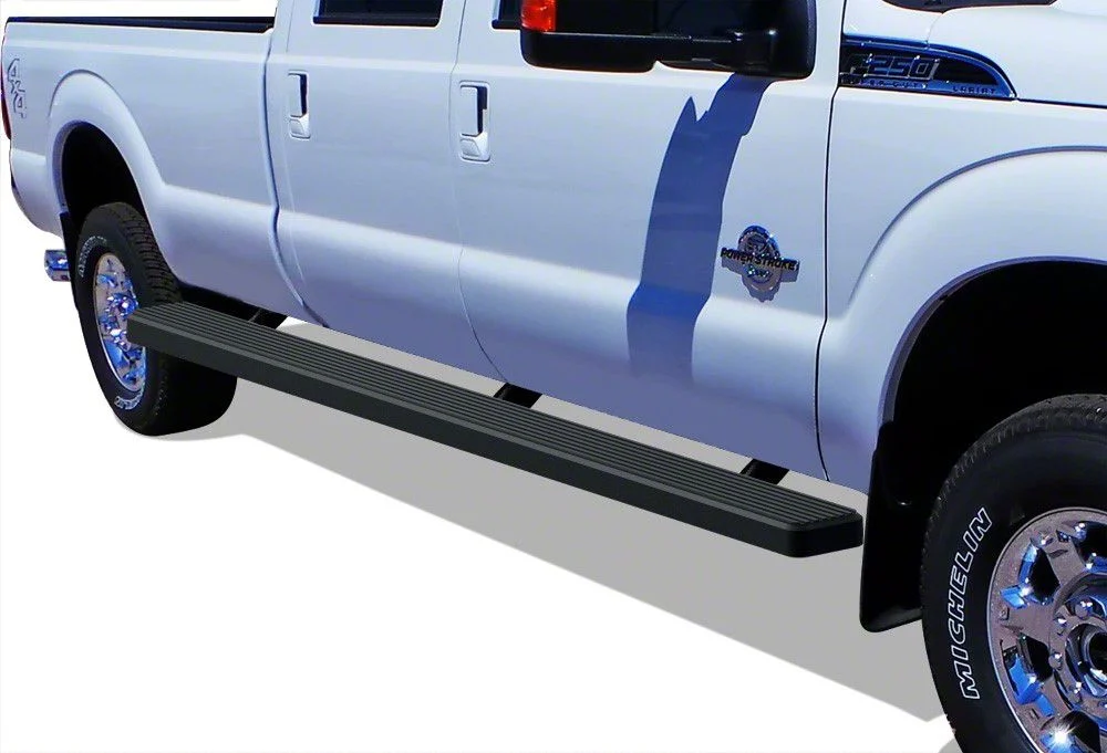 5-Inch iStep Wheel-to-Wheel Running Boards; Black (11-16 F-350 Super Duty SuperCrew w/ 6-3/4-Foot Bed)