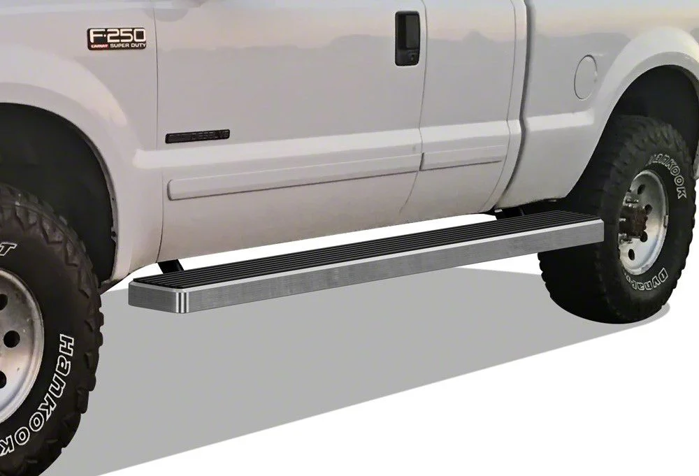 5-Inch iStep Wheel-to-Wheel Running Boards; Hairline Silver (11-16 F-350 Super Duty SuperCab w/ 6-3/4-Foot Bed)