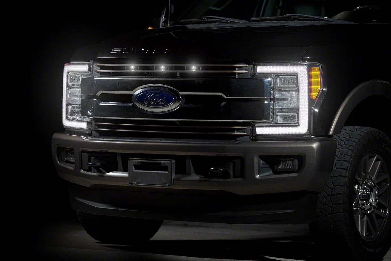 Raptor Style Grille Light Kit; White (17-19 F-350 Super Duty)