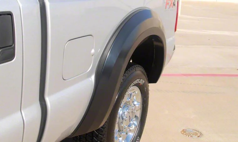 Elite Series Extra Wide Style Fender Flares; Rear; Smooth Black (11-16 F-350 Super Duty SRW)