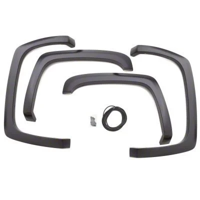 Elite Series Sport Style Fender Flares; Front and Rear; Smooth Black (17-22 F-350 Super Duty SRW)