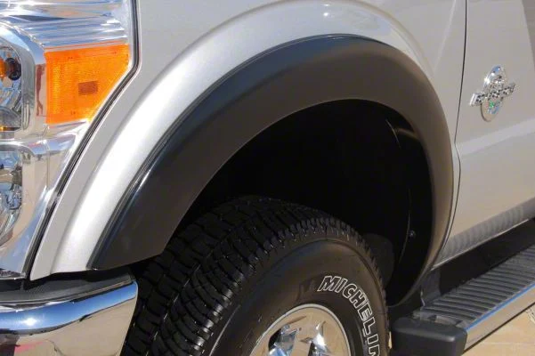 Elite Series Sport Style Fender Flares; Front and Rear; Smooth Black (11-16 F-350 Super Duty SRW)