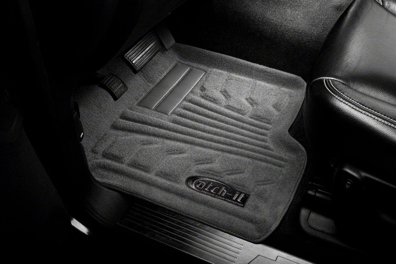 Catch-It Carpet Front Floor Mats; Gray (17-19 F-350 Super Duty Regular Cab)