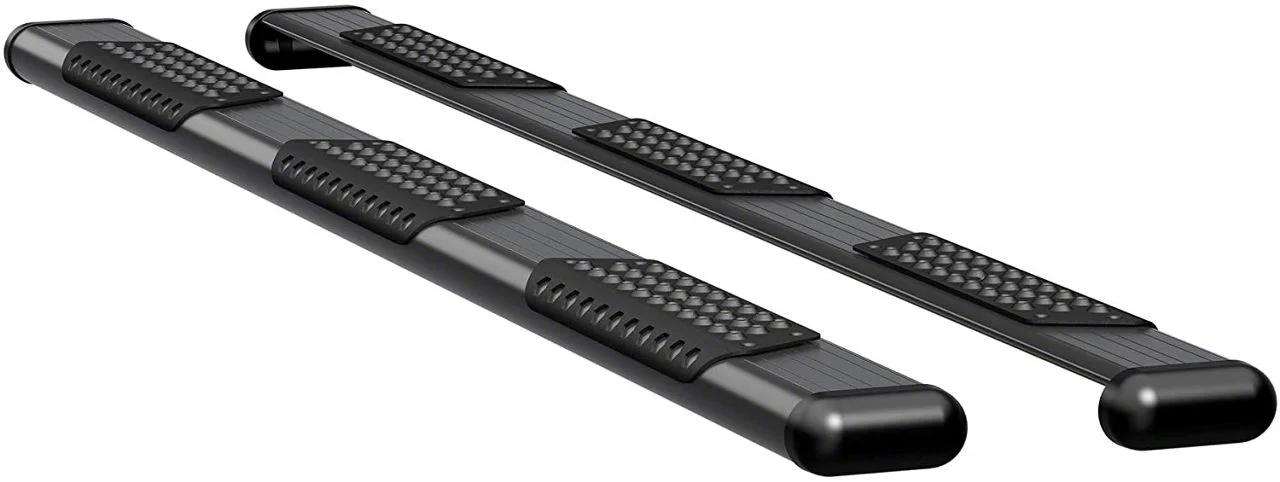 O-Mega II 6-Inch Wheel-to-Wheel Oval Side Step Bars; Textured Black (17-26 F-350 Super Duty Regular Cab w/ 8-Foot Bed, SuperCab w/ 6-3/4-Foot Bed)