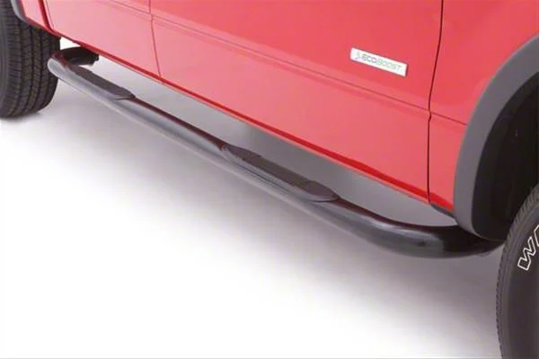 3-Inch Round Bent Nerf Side Step Bars; Black (11-16 F-350 Super Duty SuperCrew)