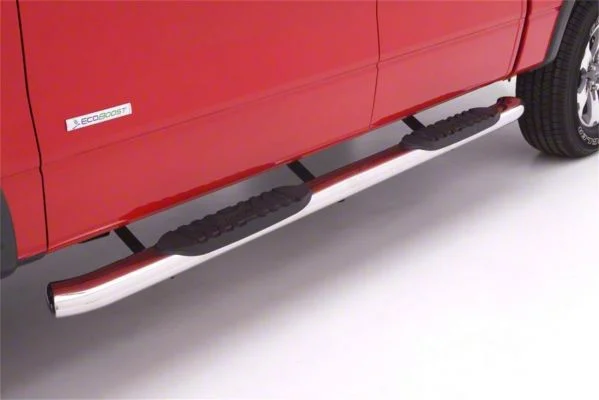 5-Inch Oval Curved Nerf Side Step Bars; Polished Stainless (11-16 F-350 Super Duty SuperCrew)