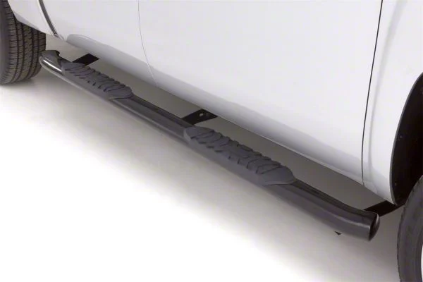 5-Inch Oval Curved Nerf Side Step Bars; Black (11-16 F-350 Super Duty Regular Cab)