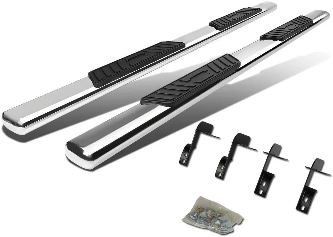 Step Nerf Bar; 5-Inch Oval; Straight; Silver (11-16 F-350 Super Duty SuperCab)
