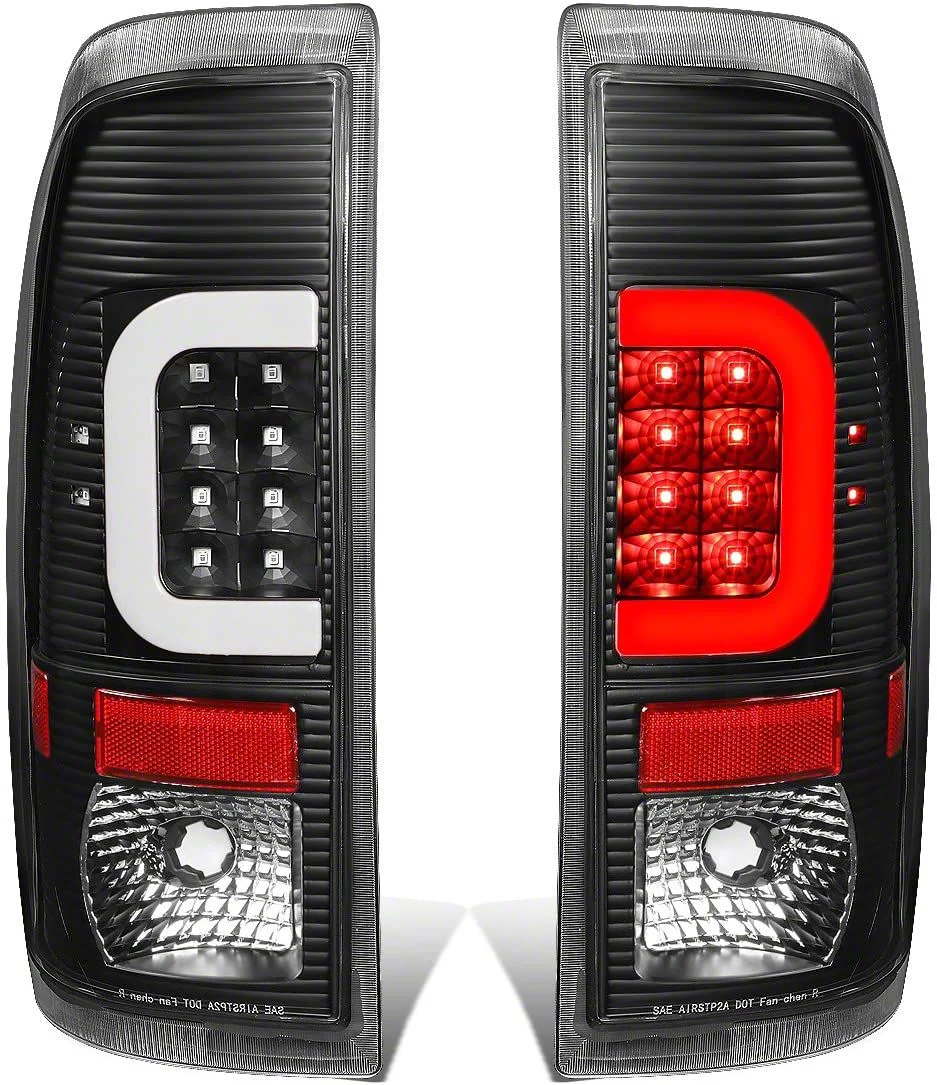 C-Bar LED Tail Lights; Black Housing; Clear Lens (11-16 F-350 Super Duty)