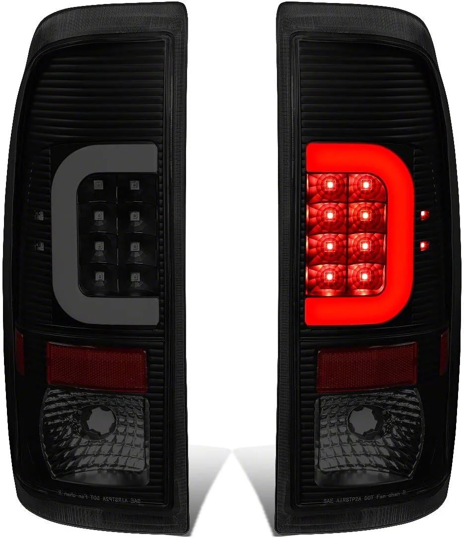 C-Bar LED Tail Lights; Black Housing; Smoked Lens (11-16 F-350 Super Duty)