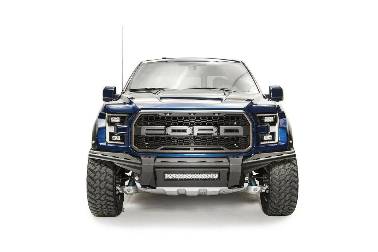 Fab Fours Aero Front Bumper with No Guard; Matte Black (17-20 F-150 Raptor)