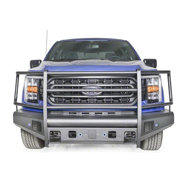 Fab Fours Black Steel Elite Front Bumper with Full Guard; Matte Black (21-23 F-150, Excluding Raptor)