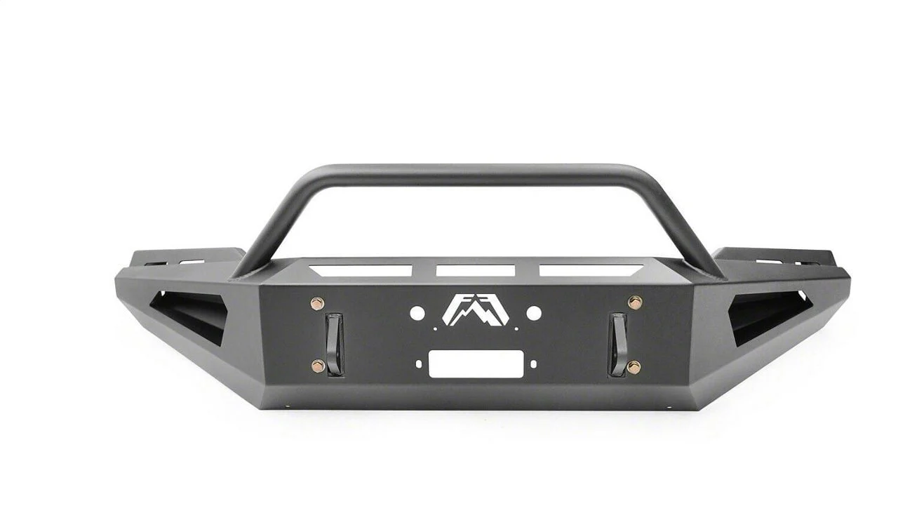Fab Fours Red Steel Front Bumper with Pre-Runner Guard; Matte Black (18-20 F-150, Excluding Raptor)