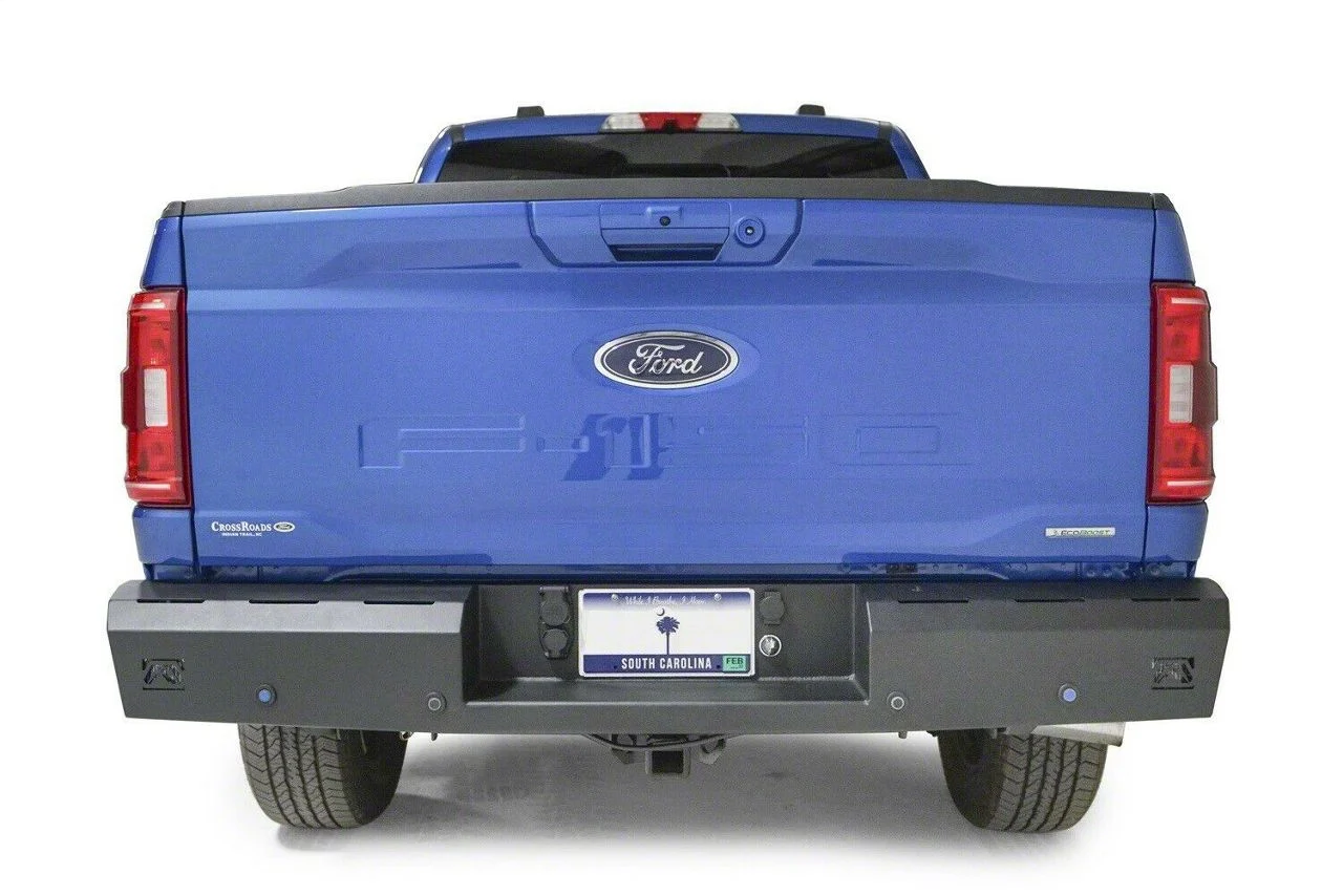 Fab Fours Red Steel Rear Bumper; Matte Black (21-23 F-150, Excluding Raptor)