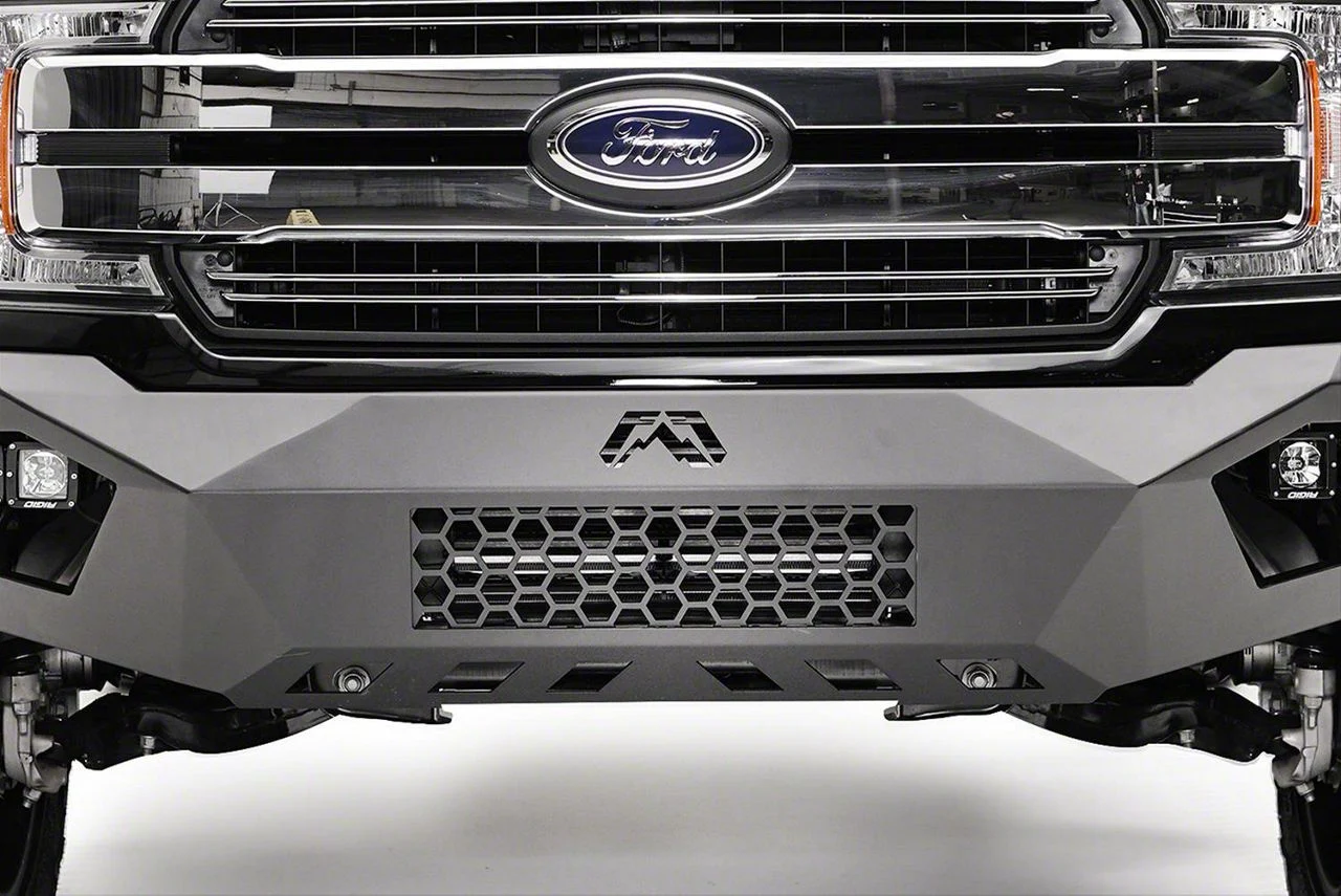 Fab Fours Vengeance Front Bumper Center Light Box Insert; Bare Steel (18-20 F-150, Excluding Raptor)