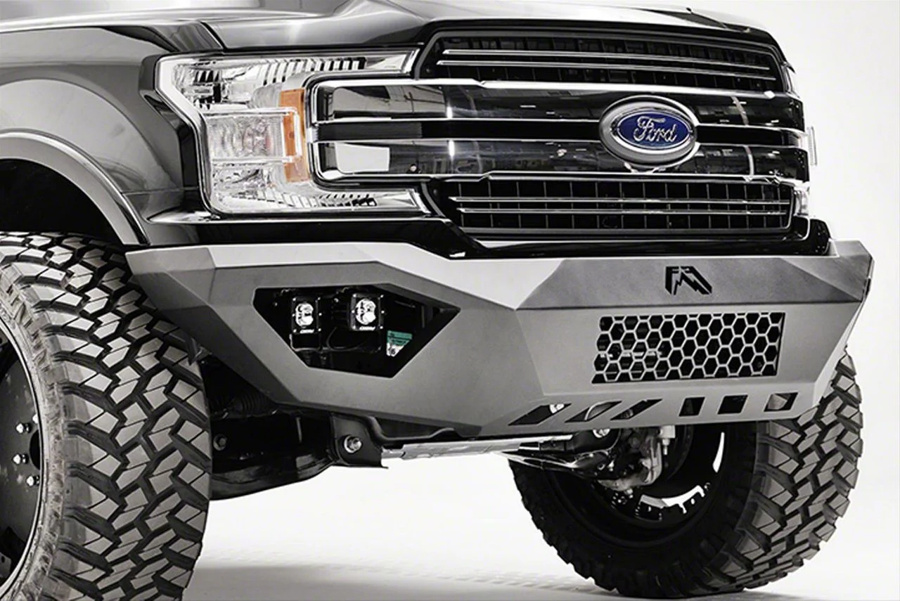 Fab Fours Vengeance Front Bumper Center Light Box Insert; Matte Black (18-20 F-150, Excluding Raptor)