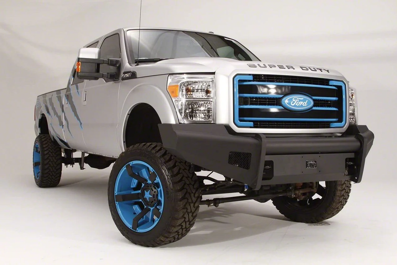 Fab Fours Black Steel Elite Front Bumper with No Guard; Matte Black (11-16 F-250 Super Duty)