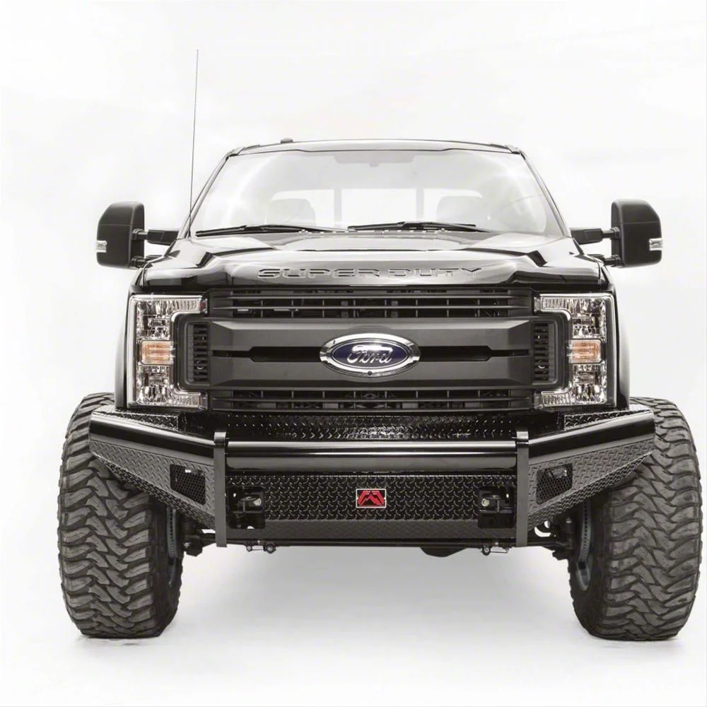 Fab Fours Black Steel Ranch Front Bumper with No Guard; Matte Black (17-22 F-250 Super Duty)