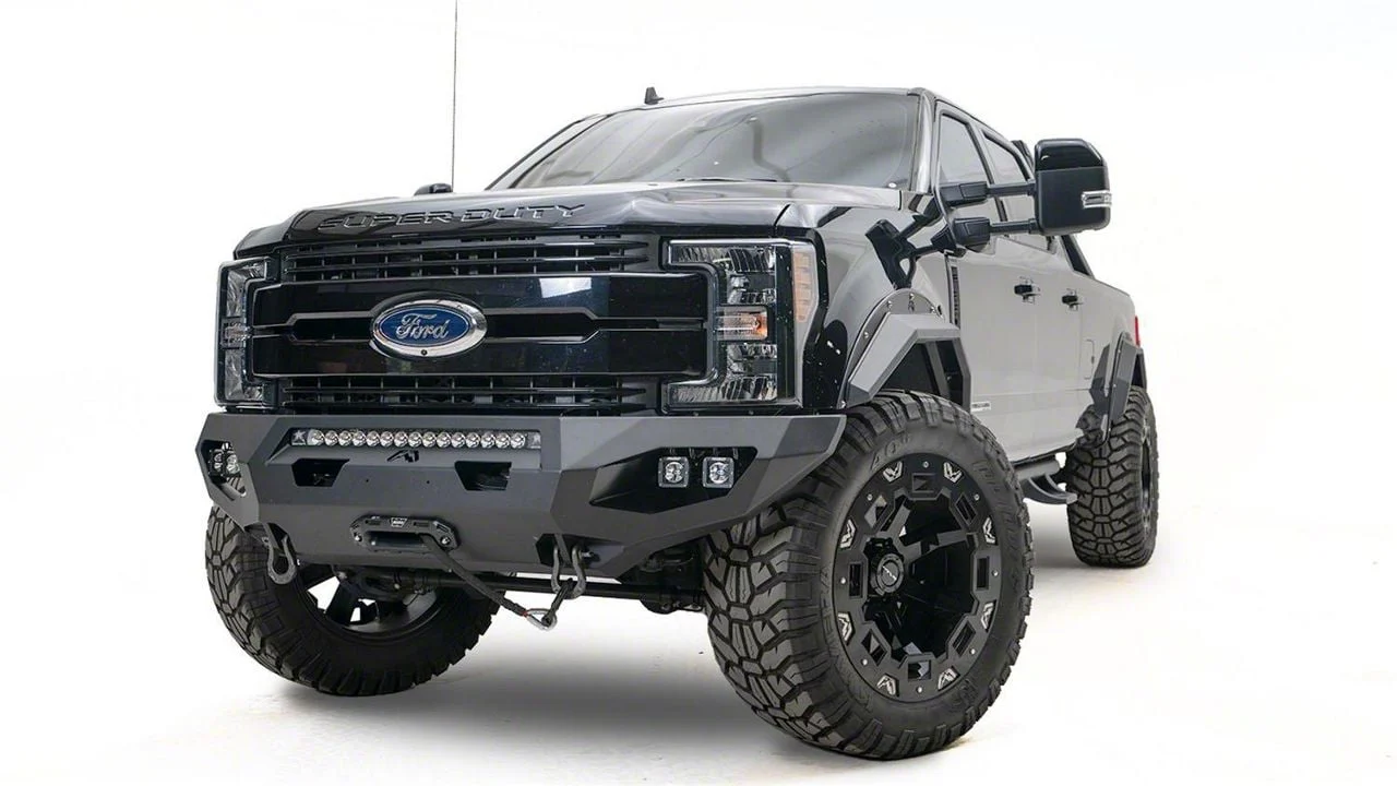 Fab Fours Matrix Front Bumper with No Guard and D-Ring Mounts; Bare Steel (17-22 F-250 Super Duty)