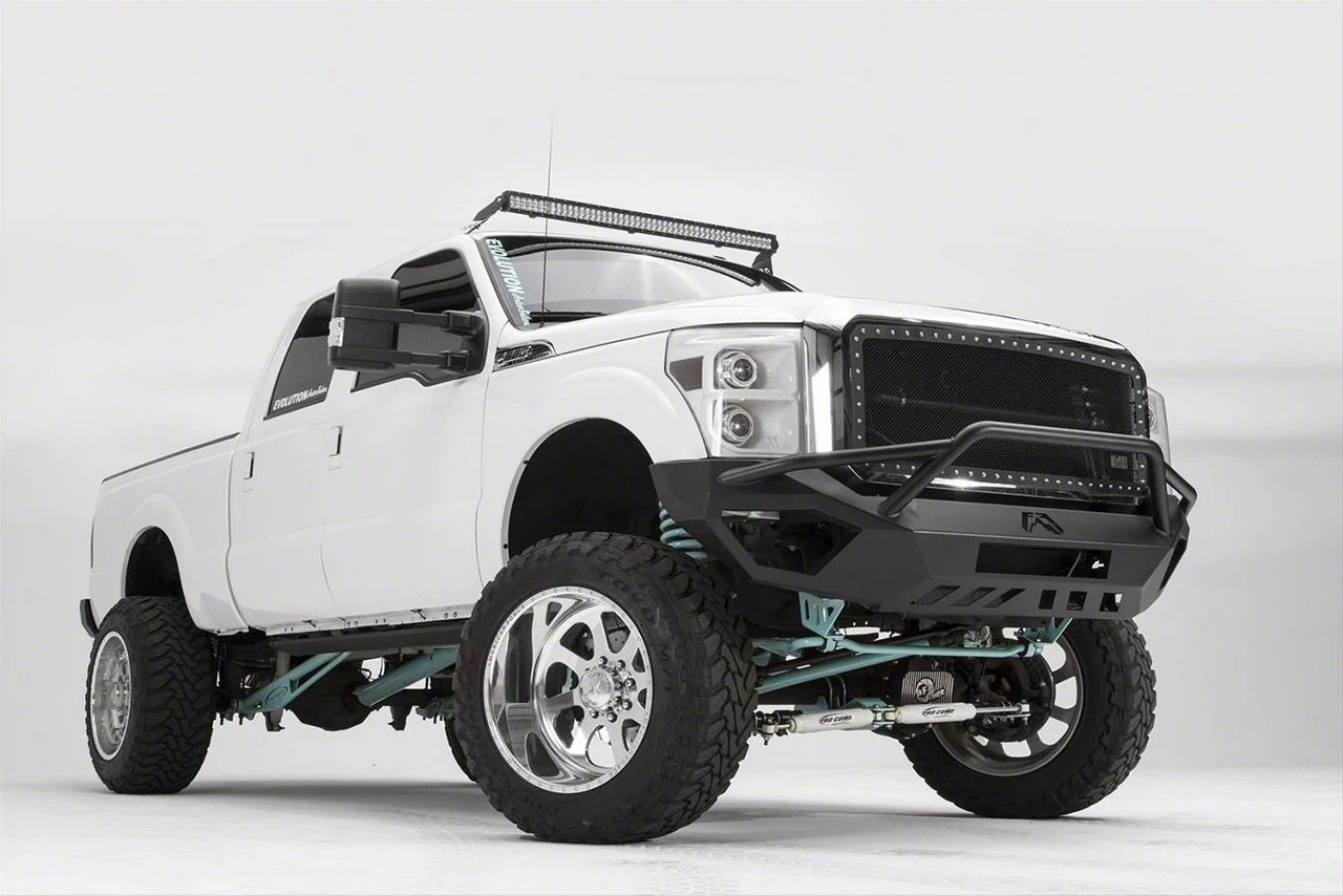 Fab Fours Vengeance Front Bumper with Pre-Runner Guard; Bare Steel (11-16 F-250 Super Duty)