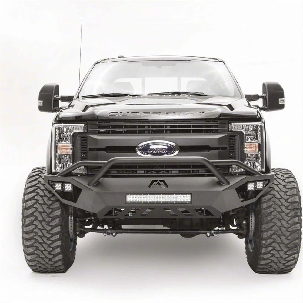 Fab Fours Vengeance Front Bumper with Pre-Runner Guard; Bare Steel (17-22 F-250 Super Duty)