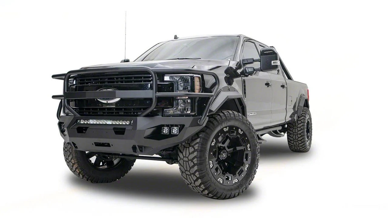 Fab Fours Matrix Front Bumper with Full Guard and D-Ring Mounts; Bare Steel (17-22 F-350 Super Duty)