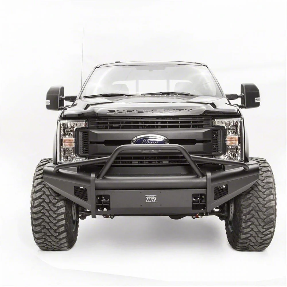 Fab Fours Matrix Front Bumper with No Guard and D-Ring Mounts; Matte Black (17-22 F-350 Super Duty)