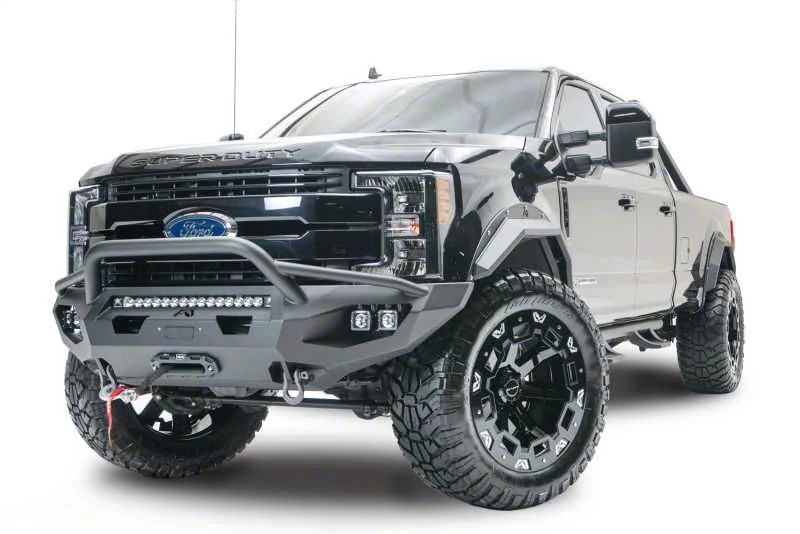 Fab Fours Matrix Front Bumper with Pre-Runner Guard; Bare Steel (17-22 F-350 Super Duty)