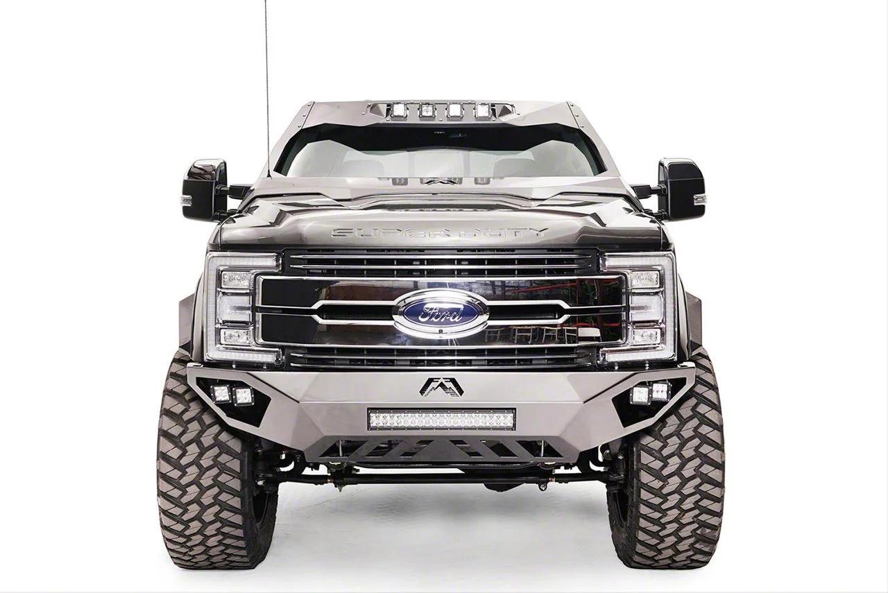 Fab Fours Open Fender Front Bumper with No Guard; Bare Steel (17-22 F-350 Super Duty)