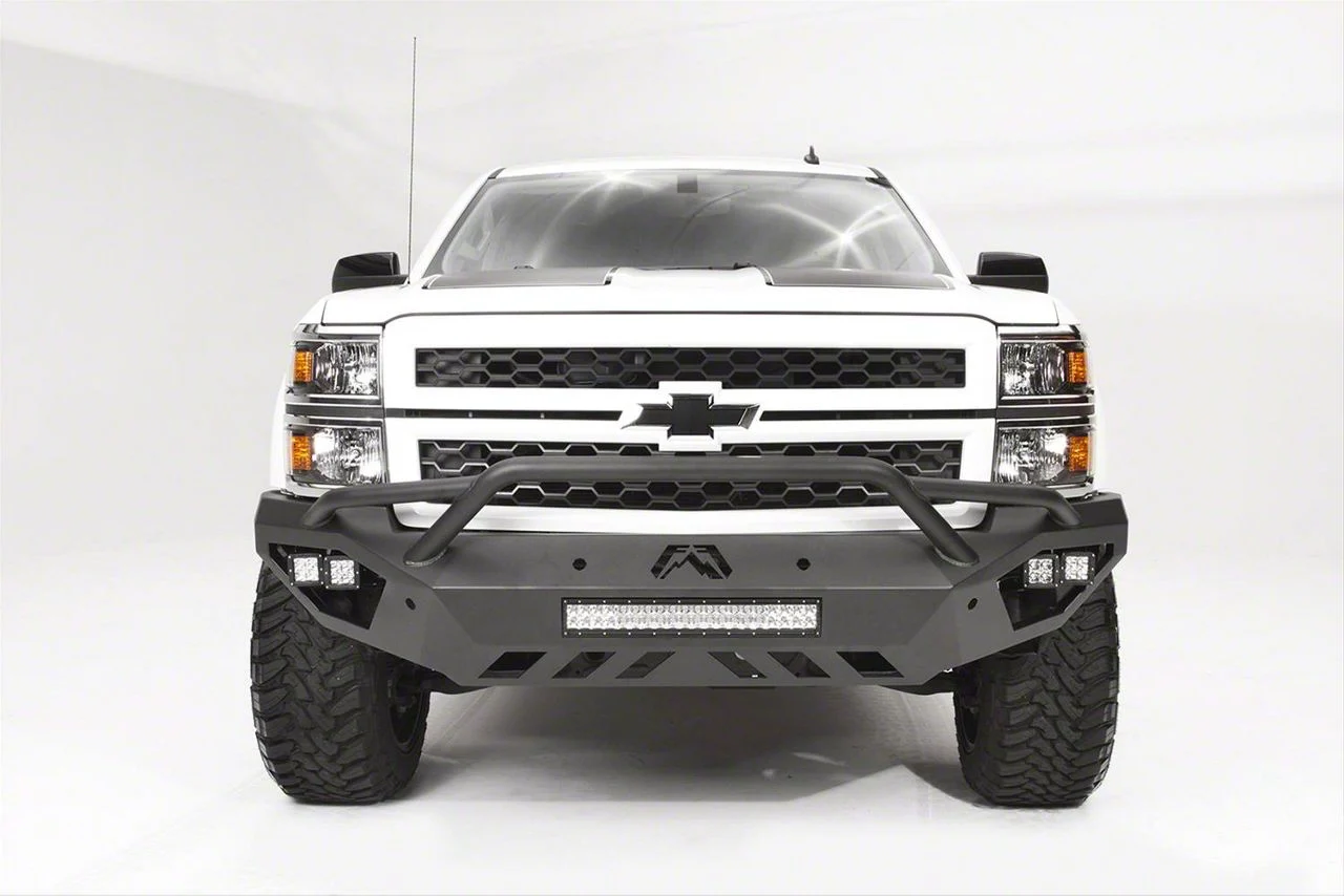 Fab Fours Open Fender Front Bumper with Pre-Runner Guard; Bare Steel (17-22 F-350 Super Duty)