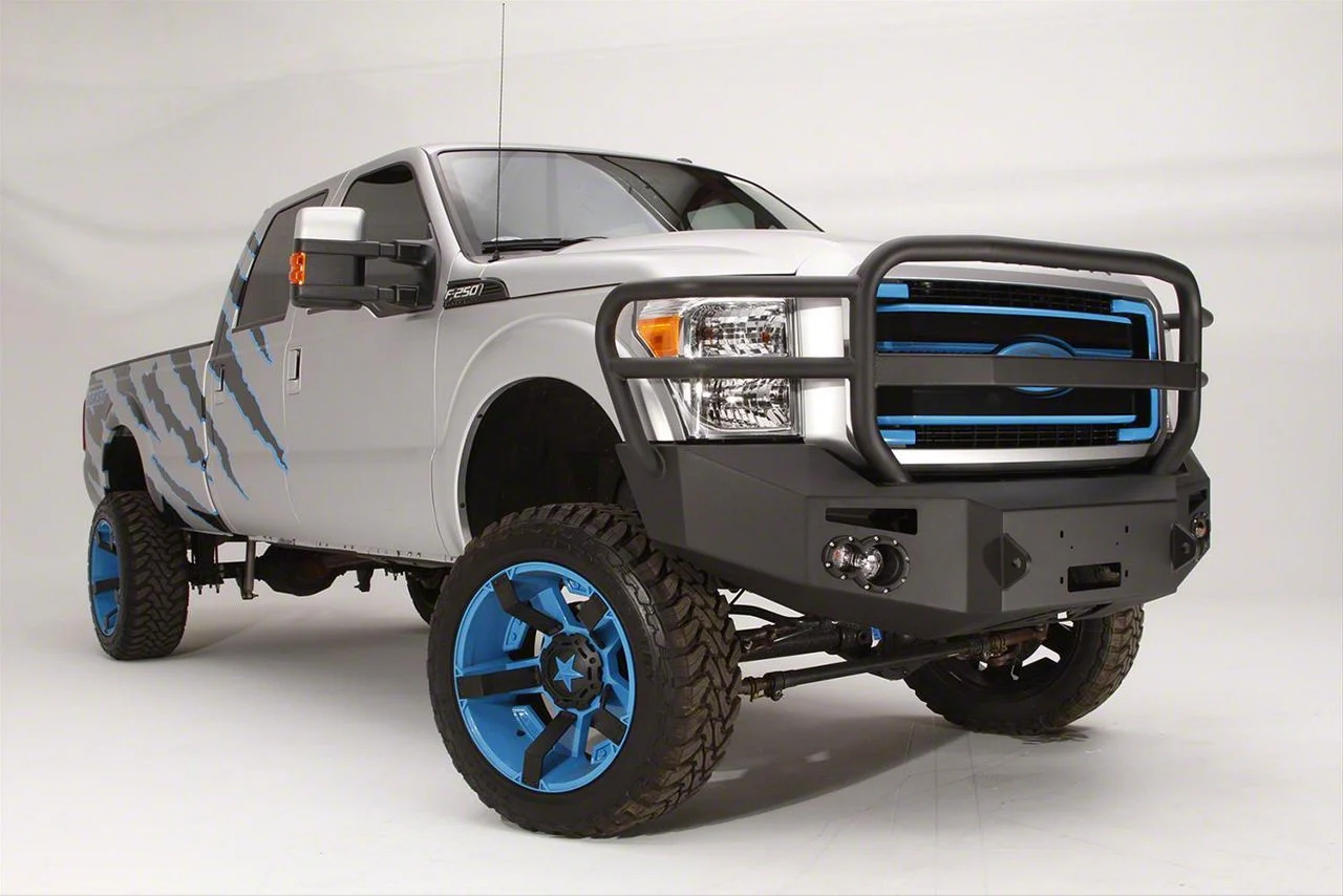 Fab Fours Premium Heavy Duty Winch Front Bumper with Full Guard; Matte Black (11-16 F-350 Super Duty)