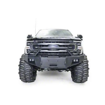 Fab Fours Premium Winch Front Bumper with Pre-Runner Guard; Bare Steel (17-22 F-350 Super Duty)