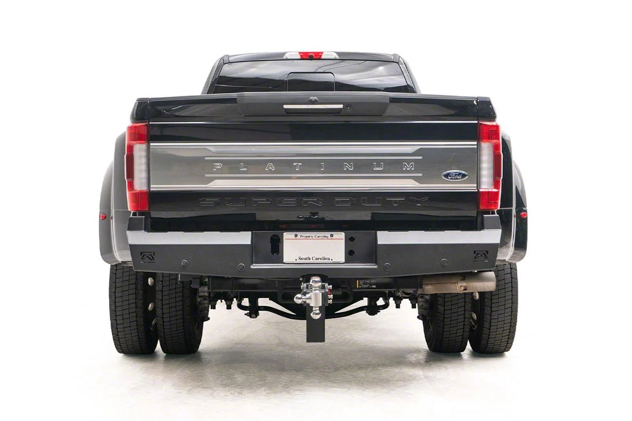 Fab Fours Red Steel Rear Bumper; Matte Black (17-22 F-350 Super Duty)