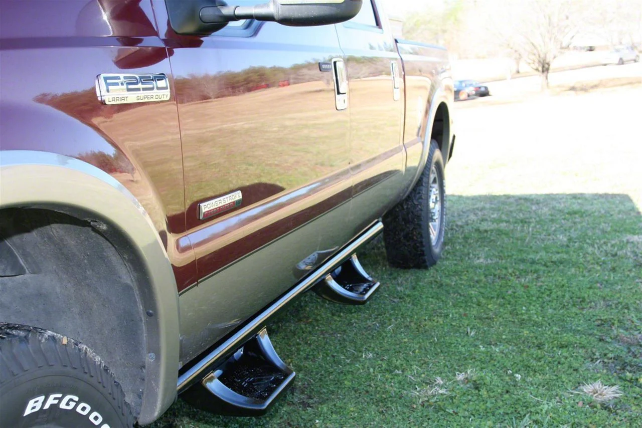 Fab Fours Side Step Bars; Black (11-16 F-350 Super Duty SuperCrew)