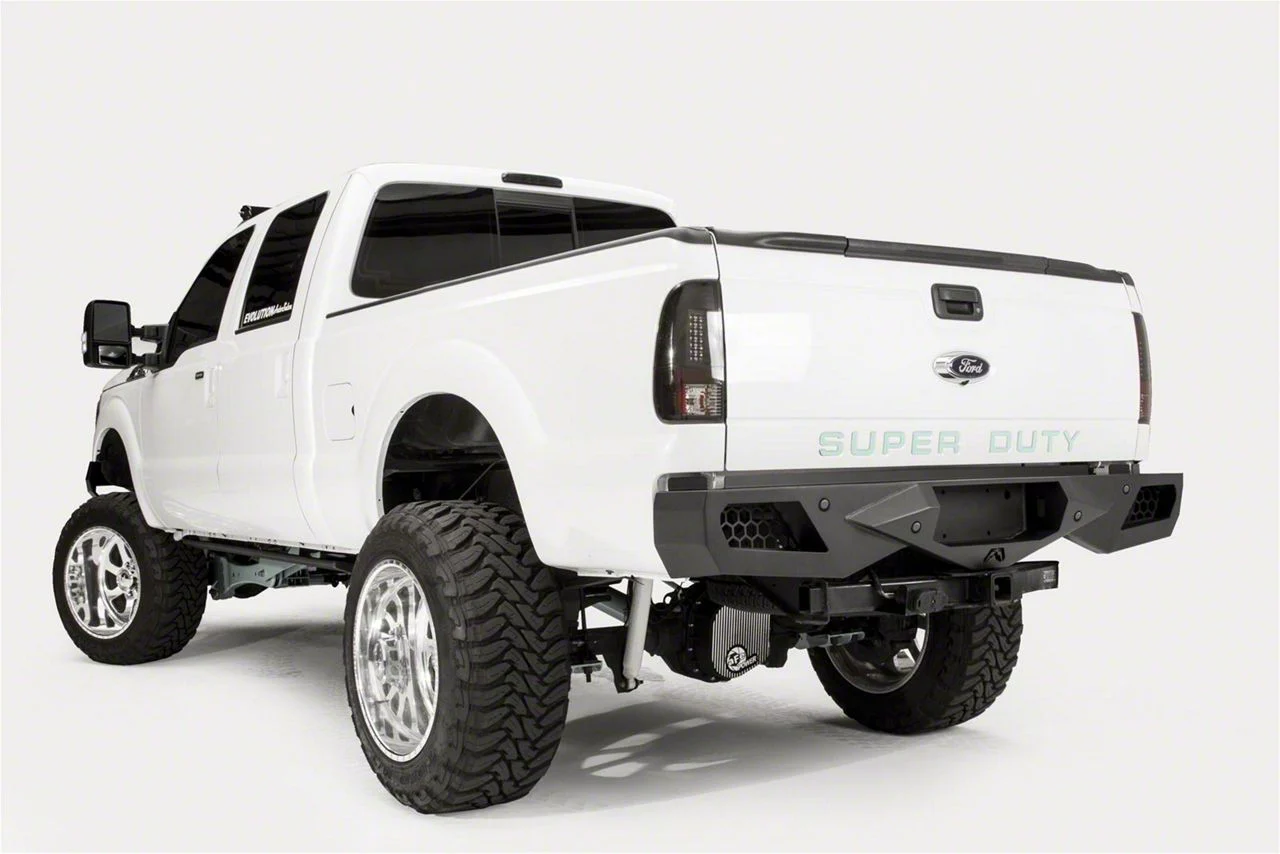 Fab Fours Vengeance Rear Bumper; Pre-Drilled for Backup Sensors; Matte Black (11-16 F-350 Super Duty)