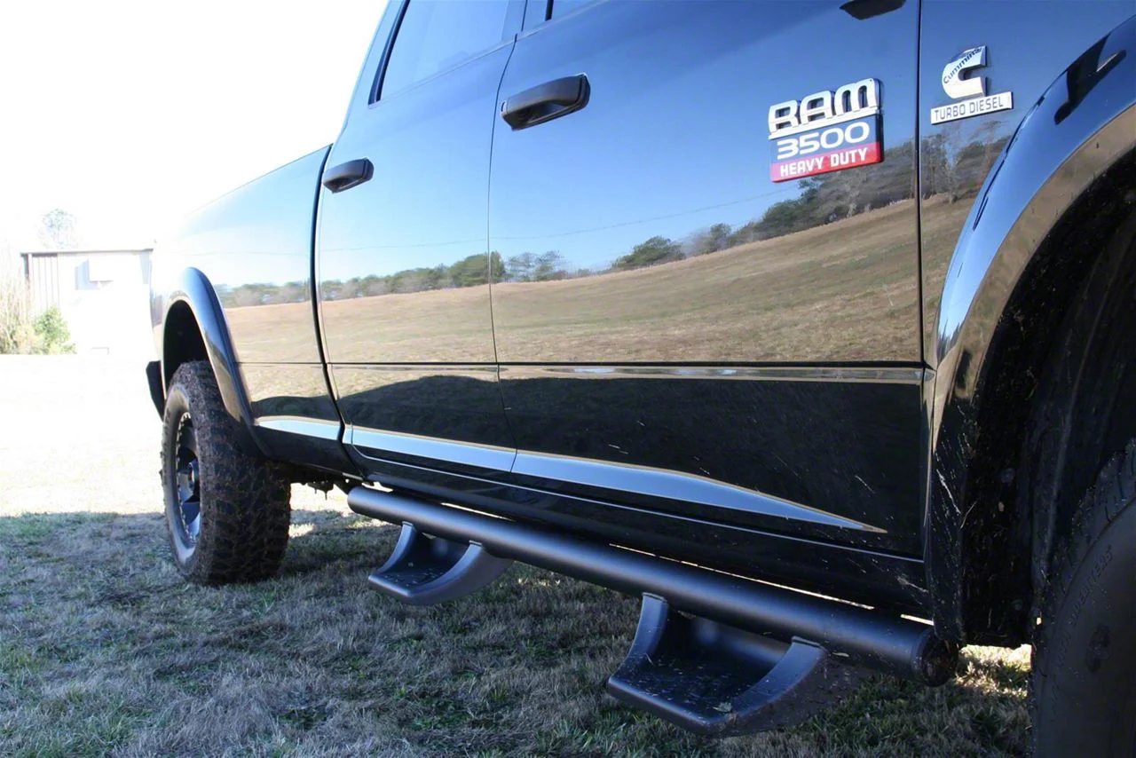 Fab Fours Side Step Bars; Black (10-18 RAM 2500 Mega Cab)