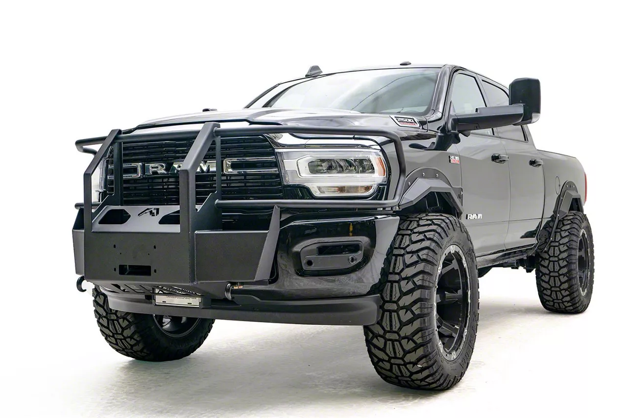 Fab Fours Full Guard Winch Mount; Matte Black (19-26 RAM 3500)