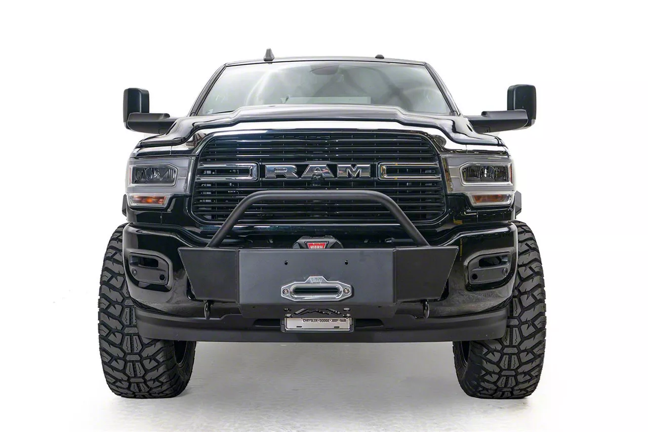 Fab Fours Large Frame Winch Mount; Matte Black (19-26 RAM 3500)