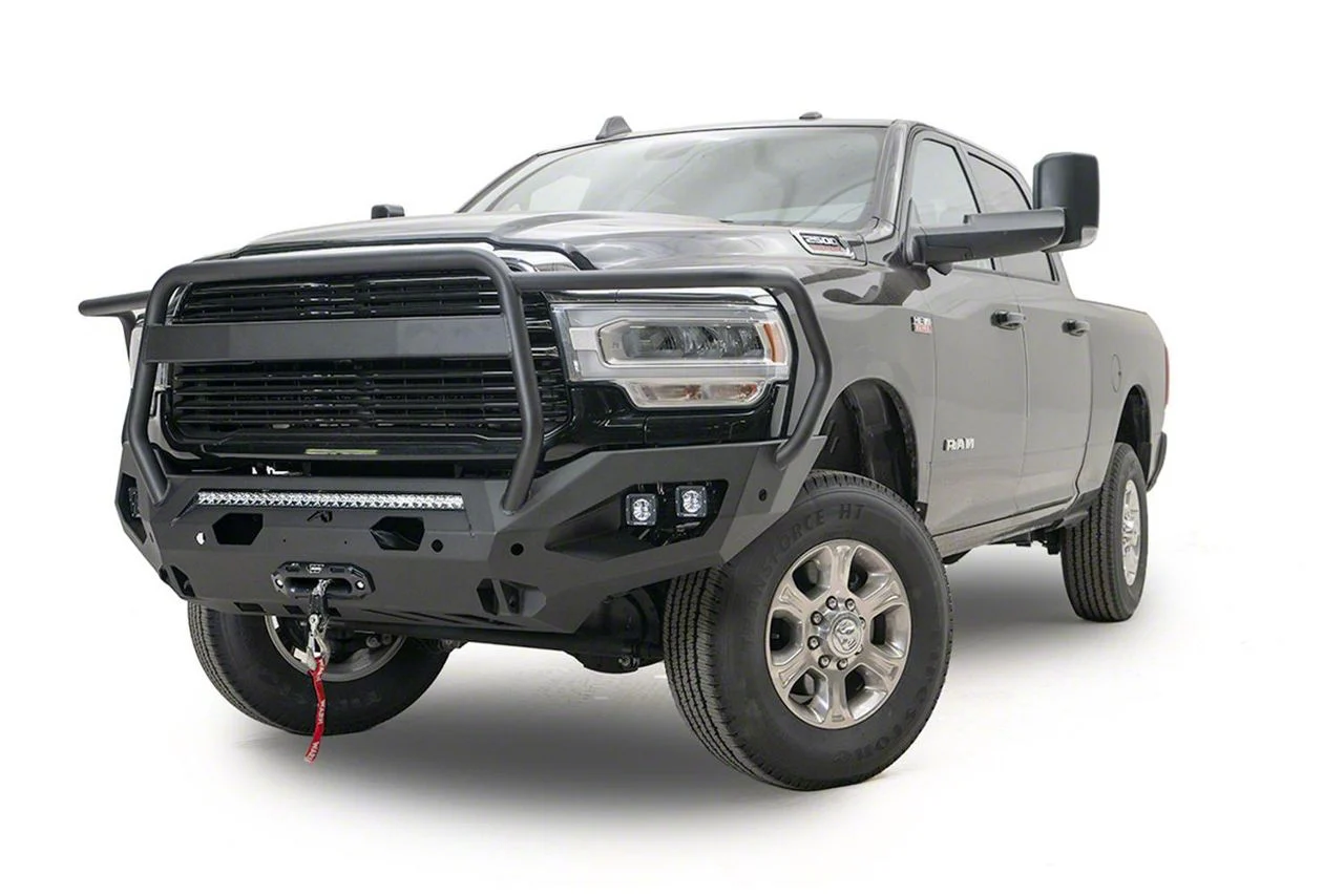 Fab Fours Matrix Front Bumper with Full Guard; Bare Steel (19-26 RAM 3500)