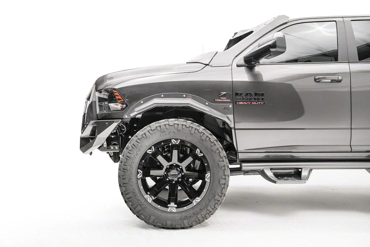 Fab Fours Open Fender Flares; Bare Steel (16-18 RAM 3500)