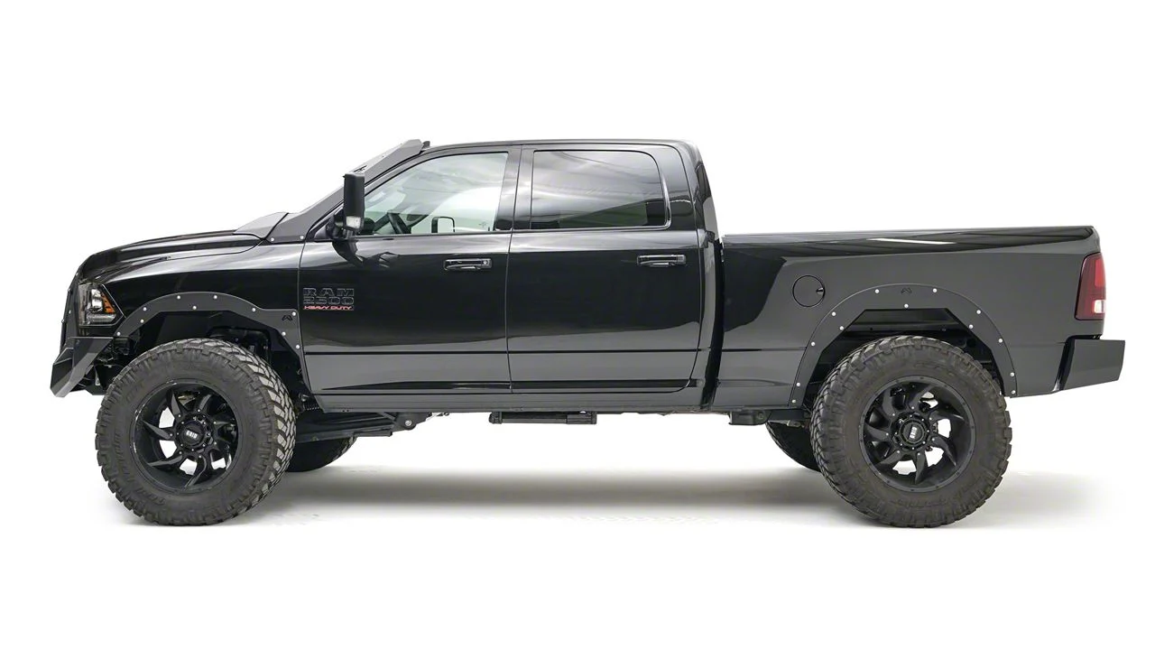 Fab Fours Open Fender Flares; Matte Black (16-18 RAM 3500)