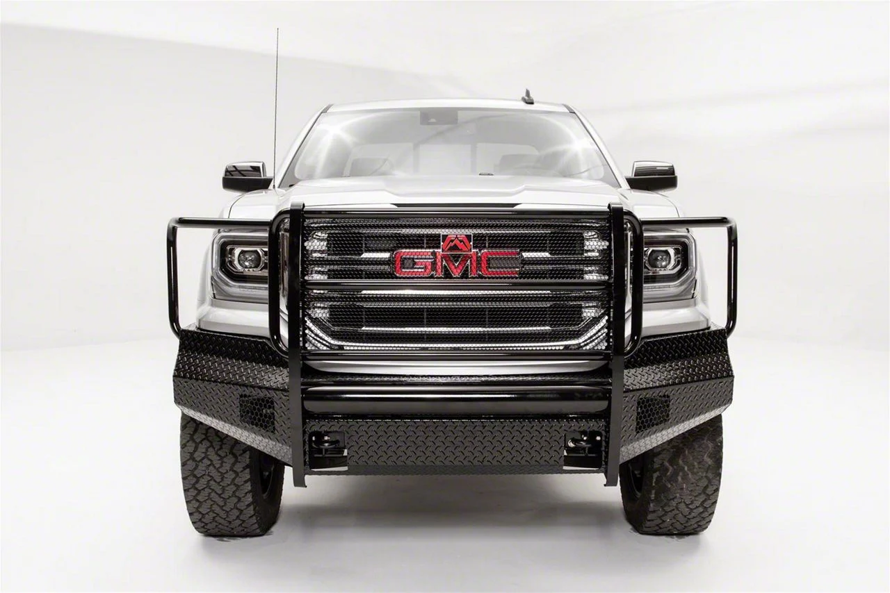 Fab Fours Black Steel Front Bumper with Full Guard; Matte Black (16-18 Sierra 1500)