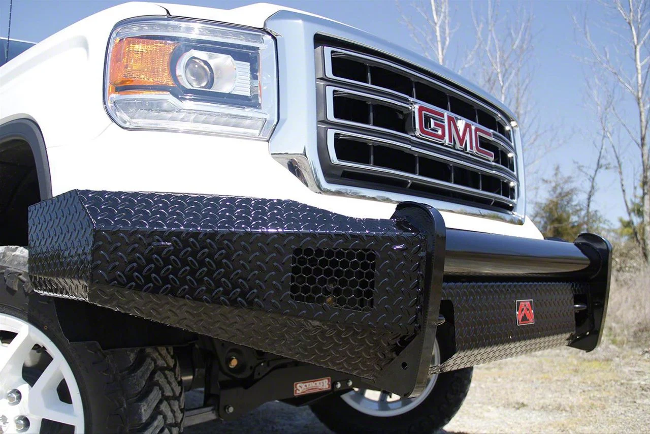 Fab Fours Black Steel Front Bumper with No Guard; Matte Black (14-15 Sierra 1500)
