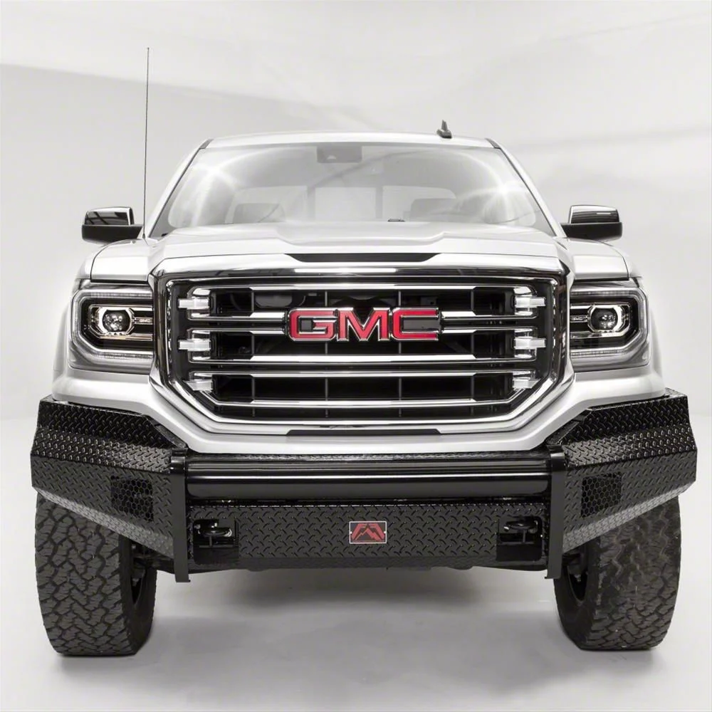 Fab Fours Black Steel Front Bumper with No Guard; Matte Black (16-18 Sierra 1500)