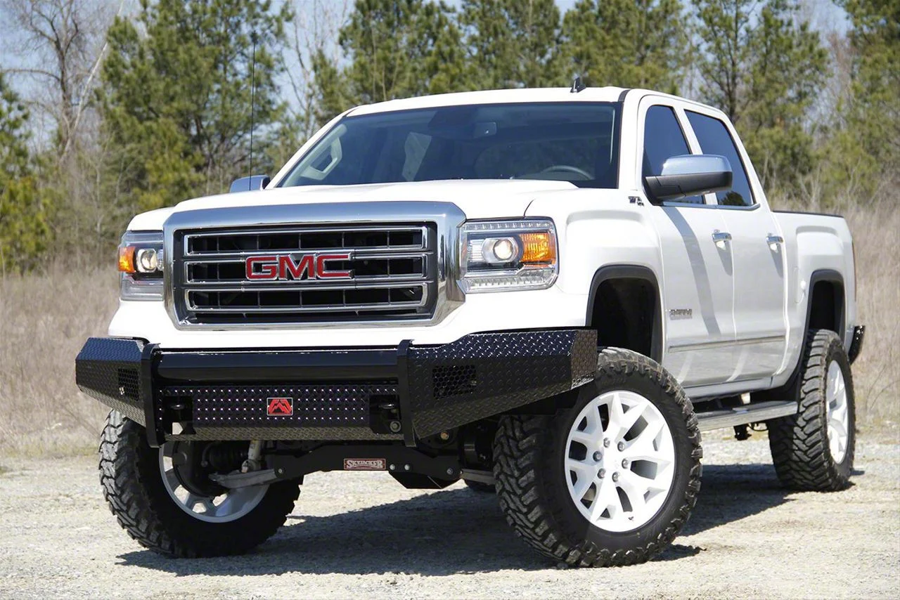 Fab Fours Black Steel Ranch Front Bumper with No Guard; Matte Black (07-13 Sierra 1500)