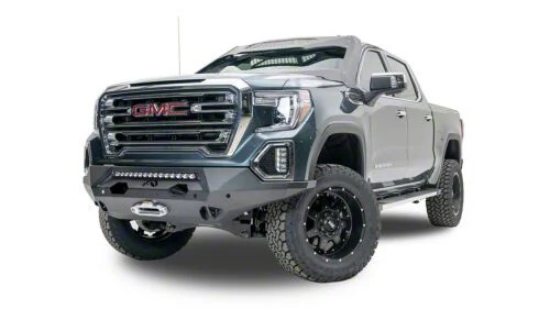 Fab Fours Matrix Winch Front Bumper with No Guard; Matte Black (19-21 Sierra 1500, Excluding Diesel)